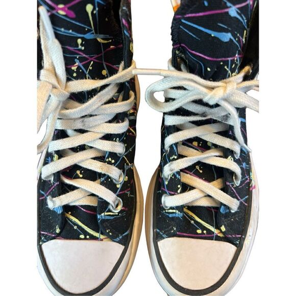 Converse splatter paint chuck taylors run star hike hi top canvas sneaker 5.5 - Picture 3 of 10